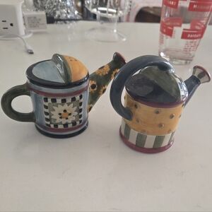 Handpainted Debbie Mumm Ceramic Salt And Pepper Shakers